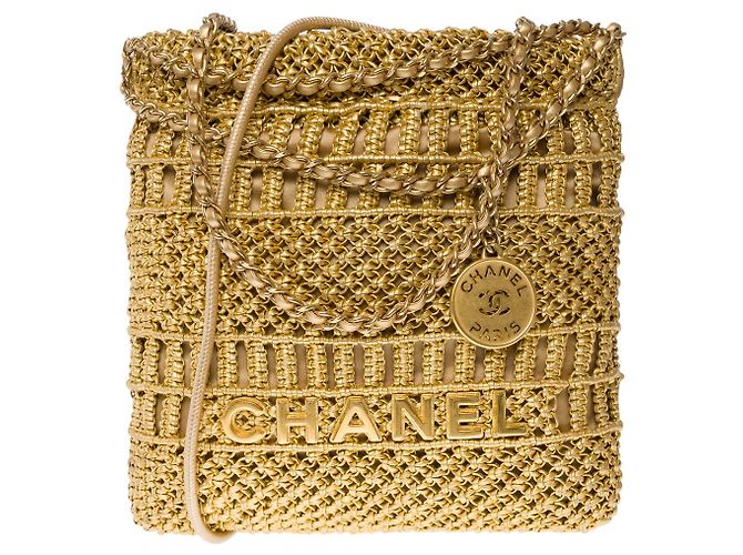Classique Sac CHANEL en Osier Doré - 102036 - vue 3