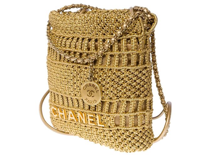 Classique Sac CHANEL en Osier Doré - 102036 - vue 5