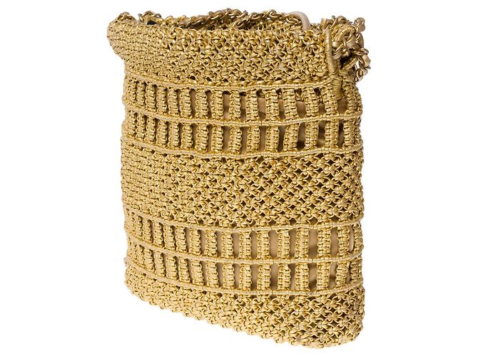 Classique Sac CHANEL en Osier Doré - 102036 - vue 6