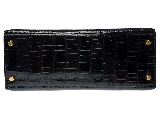 Hermès Sac HERMES Kelly 28 en Crocodile Noir - 101997 - vue 11