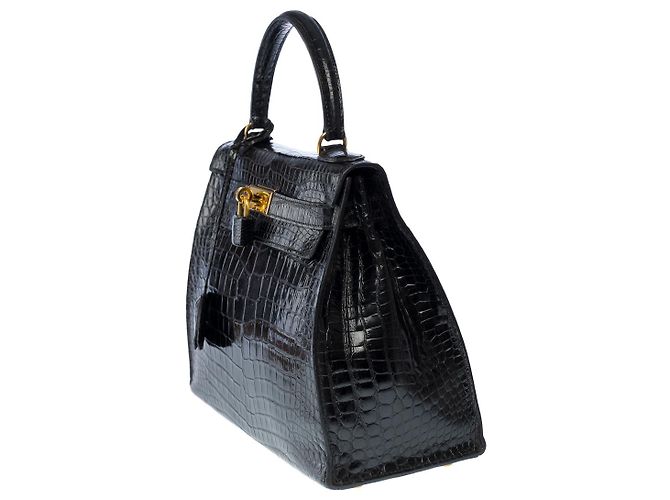 Hermès Sac HERMES Kelly 28 en Crocodile Noir - 101997 - vue 5