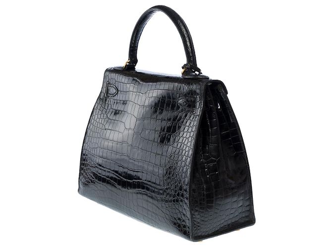 Hermès Sac HERMES Kelly 28 en Crocodile Noir - 101997 - vue 6