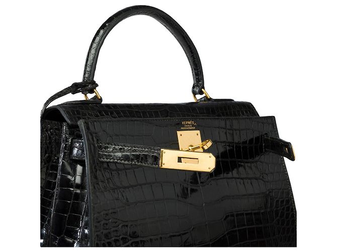 Hermès Sac HERMES Kelly 28 en Crocodile Noir - 101997 - vue 7
