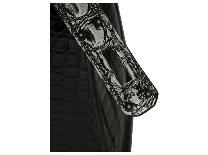 Hermès Sac HERMES Kelly 28 en Crocodile Noir - 101997 - vue 8