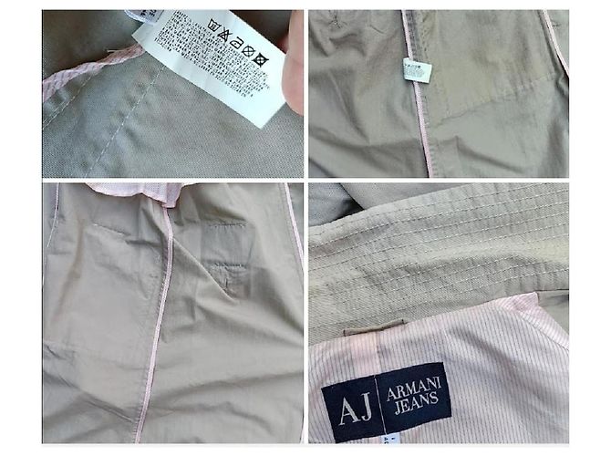 Trench Armani Jeans Beige de Doble Botonadura en Nylon - vista 10