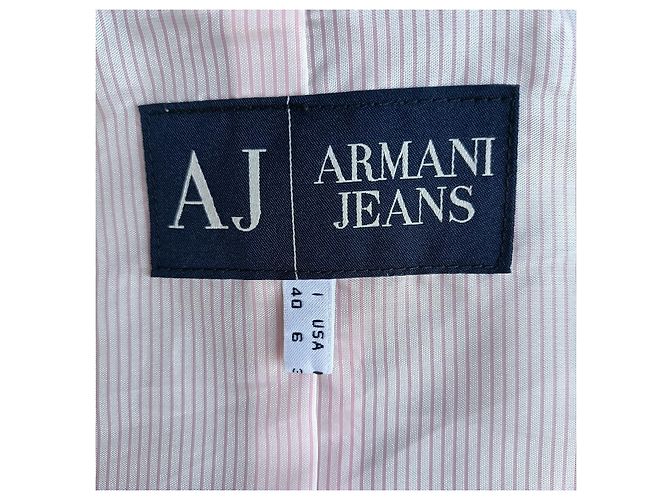 Trench Armani Jeans Beige de Doble Botonadura en Nylon - vista 3