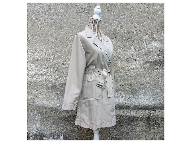 Trench Armani Jeans Beige de Doble Botonadura en Nylon - vista 6