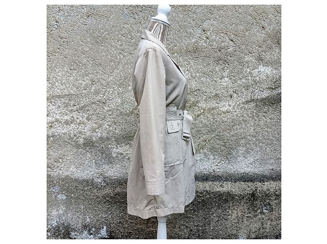 Trench Armani Jeans Beige de Doble Botonadura en Nylon - vista 7