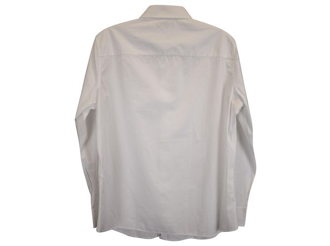 Céline Camicia Celine con bottoni in cotone bianco - vista 3