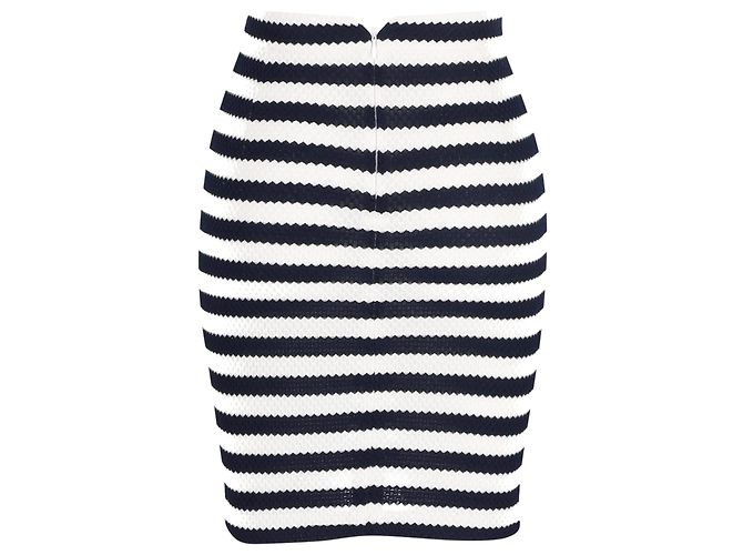 Falda de banda a rayas Diane von Furstenberg en algodón blanco - vista 3