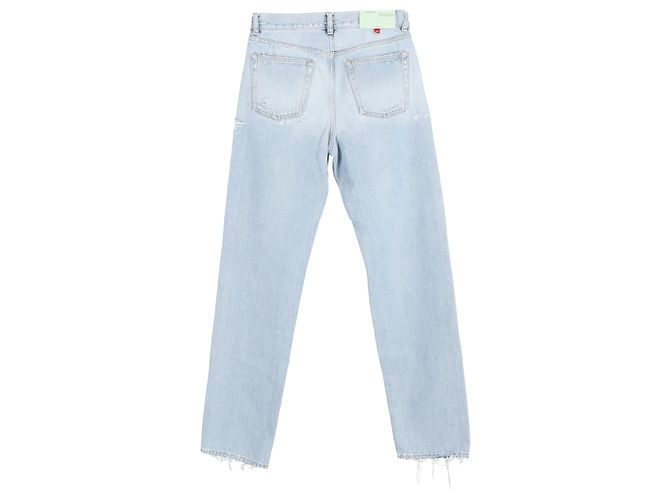 Off White Jeans strappati a vita media Off-White c/o Virgil Abloh in cotone azzurro - vista 2