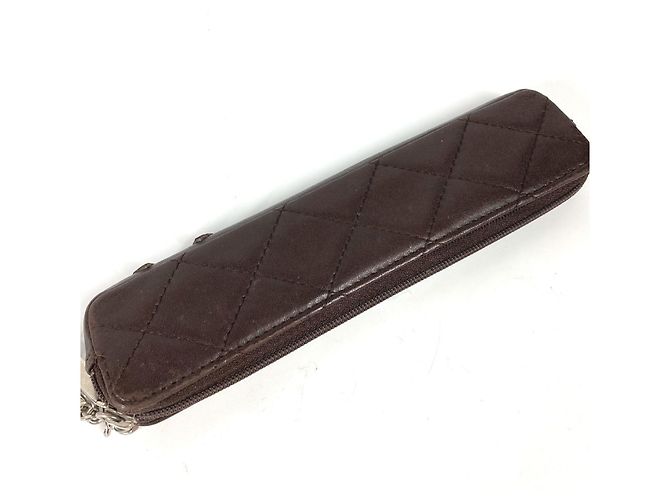 Chanel Cambon Line CC Coco Mark Leather Pen Case Brown - view 5