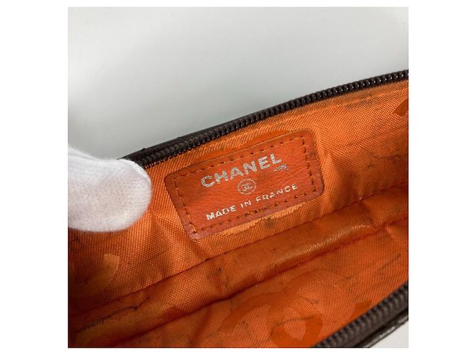 Chanel Cambon Line CC Coco Mark Leather Pen Case Brown - view 7