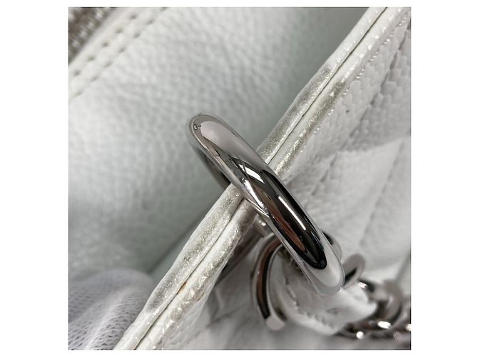 Borsa a spalla trapuntata con catena Chanel Argento Bianco - vista 10