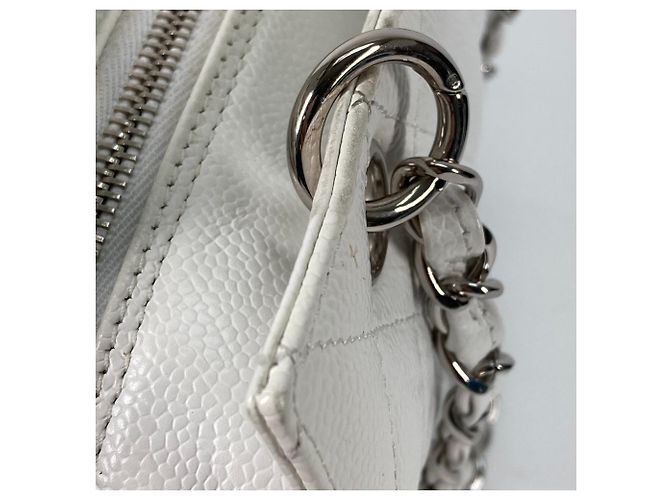 Borsa a spalla trapuntata con catena Chanel Argento Bianco - vista 11