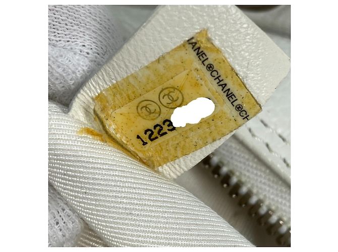 Borsa a spalla trapuntata con catena Chanel Argento Bianco - vista 14