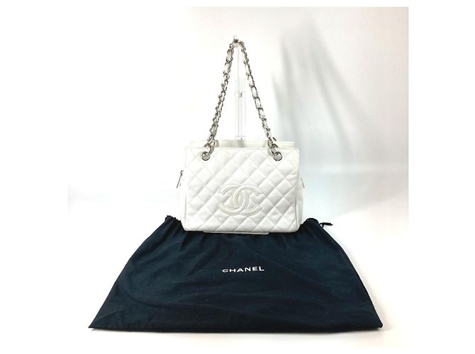 Borsa a spalla trapuntata con catena Chanel Argento Bianco - vista 15