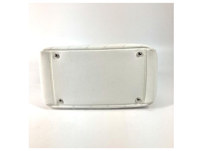 Borsa a spalla trapuntata con catena Chanel Argento Bianco - vista 3
