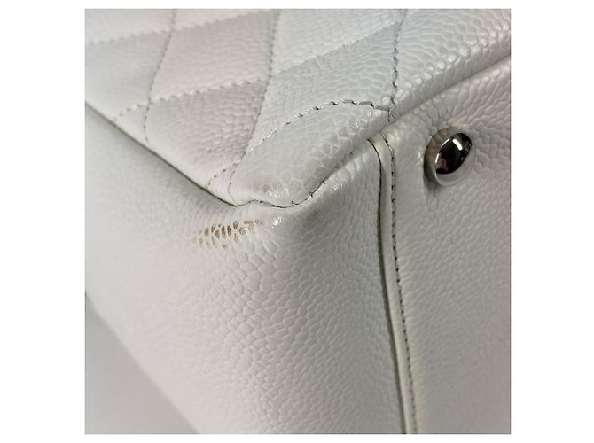 Borsa a spalla trapuntata con catena Chanel Argento Bianco - vista 4