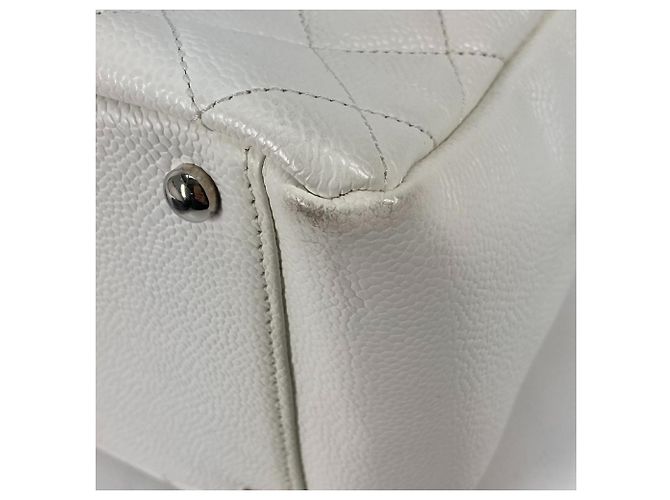Borsa a spalla trapuntata con catena Chanel Argento Bianco - vista 5
