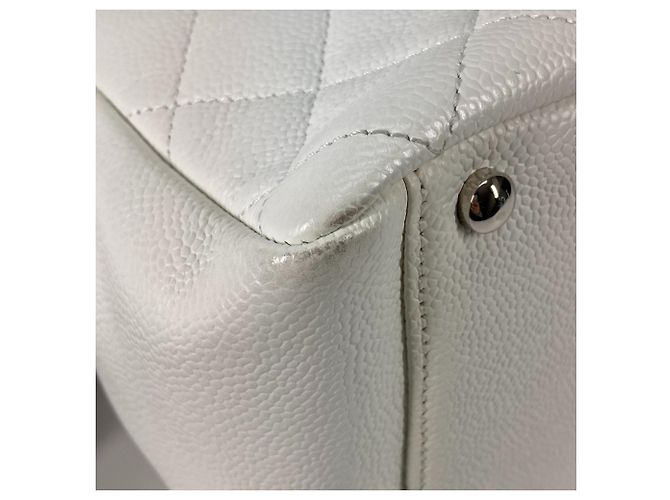 Borsa a spalla trapuntata con catena Chanel Argento Bianco - vista 6