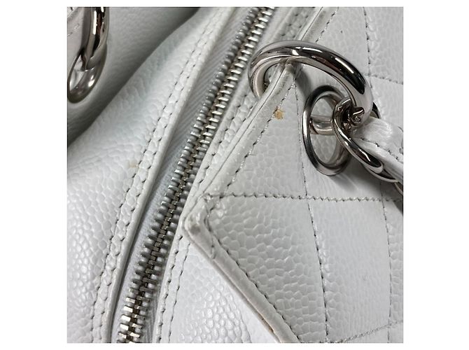 Borsa a spalla trapuntata con catena Chanel Argento Bianco - vista 9