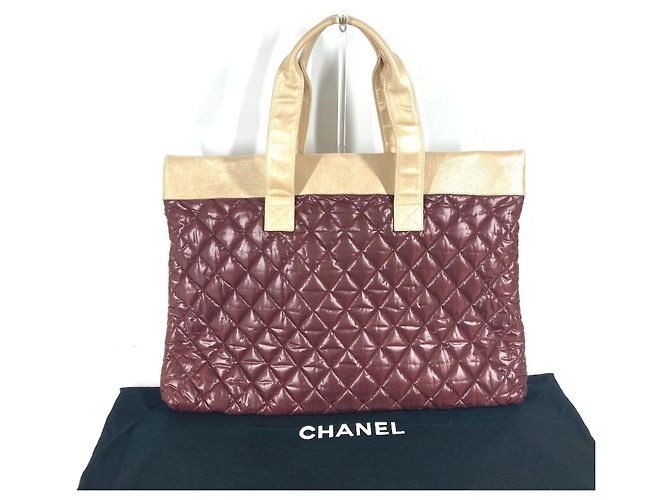 Borsa tote trapuntata Chanel Coco Cocoon Beige Bordò - vista 2
