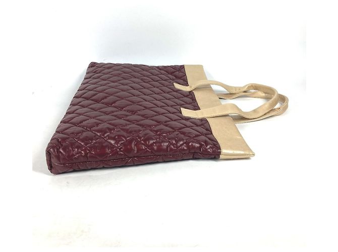 Borsa tote trapuntata Chanel Coco Cocoon Beige Bordò - vista 3