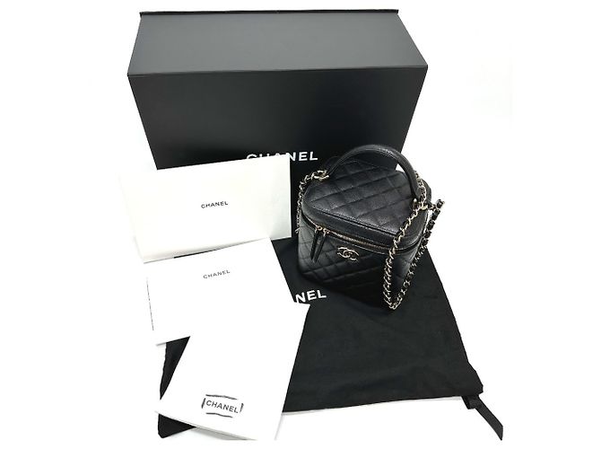 Vanity Borsa a mano in pelle caviar trapuntata Chanel Nero - vista 14