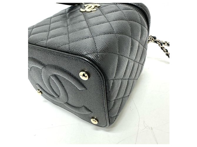 Vanity Borsa a mano in pelle caviar trapuntata Chanel Nero - vista 3