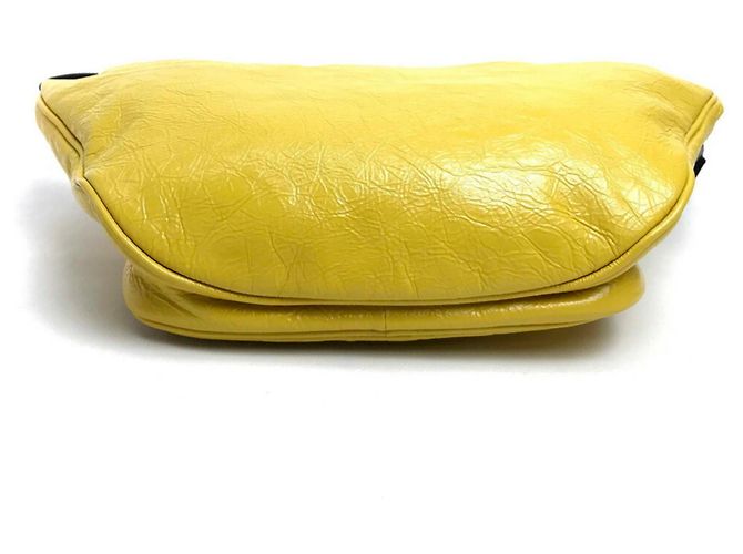 Borsa a tracolla in pelle gialla Balenciaga Giallo - vista 2