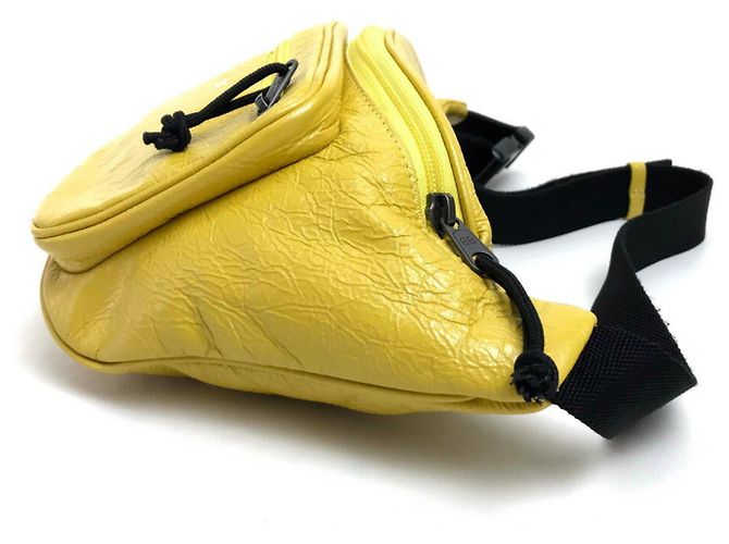 Borsa a tracolla in pelle gialla Balenciaga Giallo - vista 4
