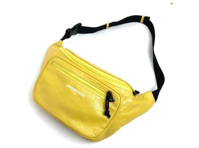 Borsa a tracolla in pelle gialla Balenciaga Giallo - vista 5