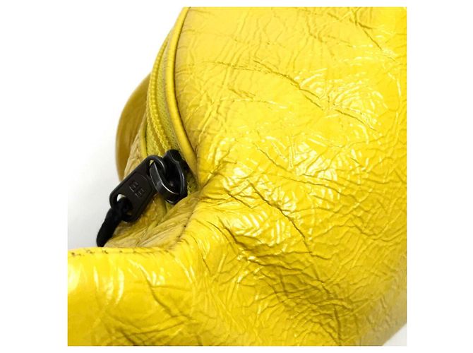 Borsa a tracolla in pelle gialla Balenciaga Giallo - vista 7