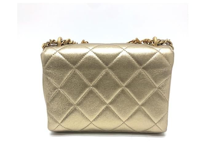 Sac à chaîne Chanel Matelassé Coco Mark en strass Doré - vue 2
