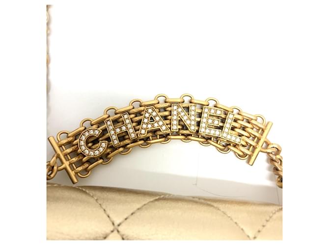 Sac à chaîne Chanel Matelassé Coco Mark en strass Doré - vue 5