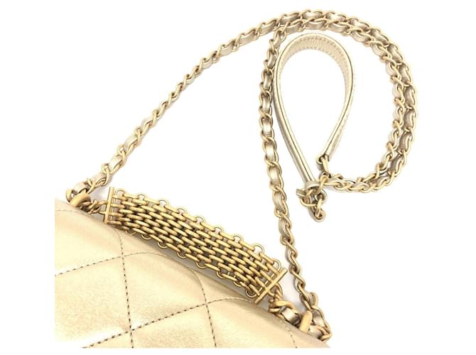 Sac à chaîne Chanel Matelassé Coco Mark en strass Doré - vue 6