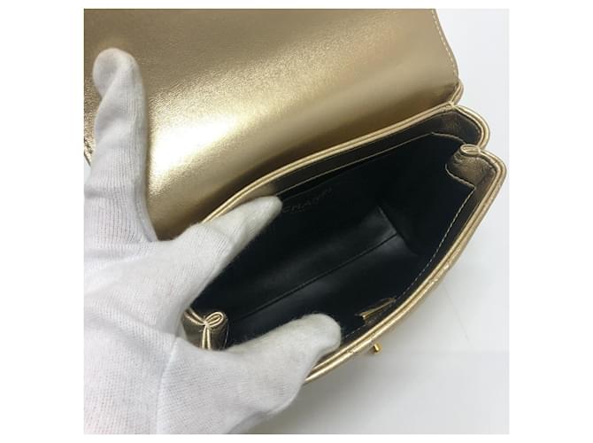 Sac à chaîne Chanel Matelassé Coco Mark en strass Doré - vue 8