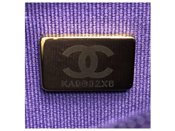 Borsa a spalla Chanel Matelassé con catena Porpora - vista 12