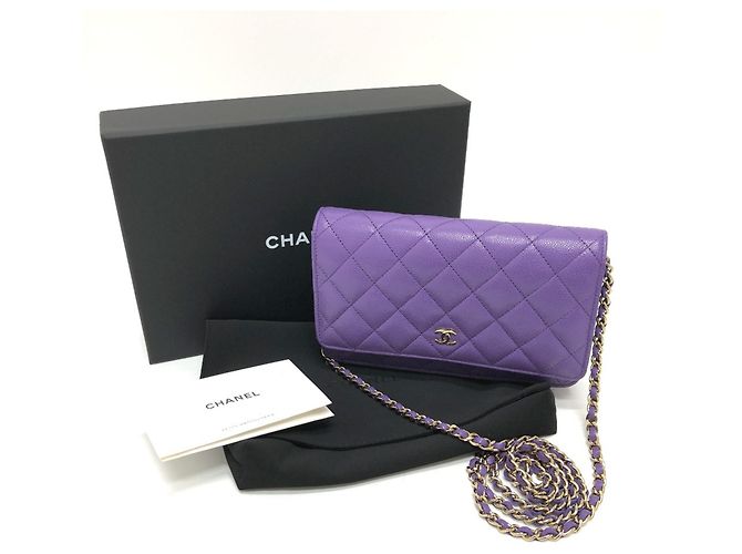 Borsa a spalla Chanel Matelassé con catena Porpora - vista 15