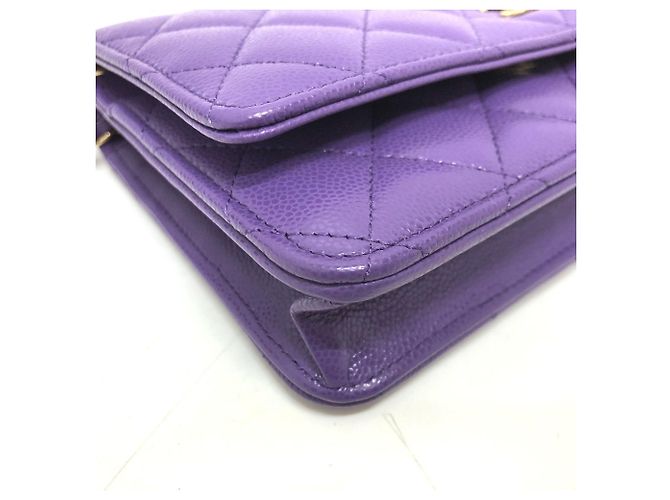 Borsa a spalla Chanel Matelassé con catena Porpora - vista 5