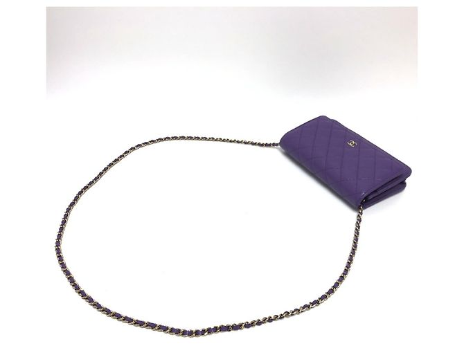 Borsa a spalla Chanel Matelassé con catena Porpora - vista 6