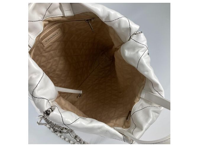 Chanel AS3313 Lambskin Small Chain Backpack Black White - view 9