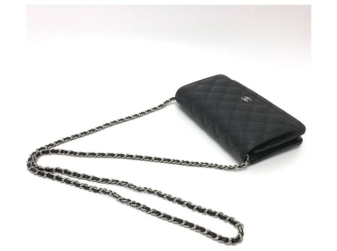 Borsa a spalla Chanel Matelassé Coco Mark Classic Chain Wallet Nero - vista 6