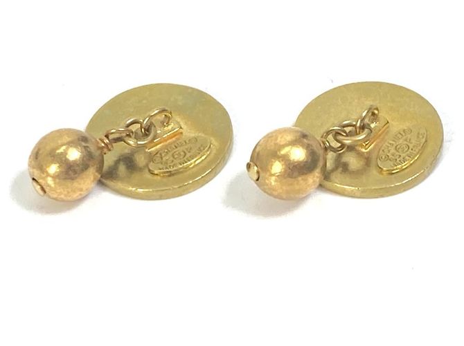 Chanel 95P CC Coco Mark Bicolor Cufflinks Black Golden - view 3