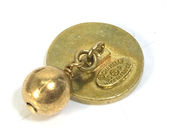 Chanel 95P CC Coco Mark Bicolor Cufflinks Black Golden - view 5