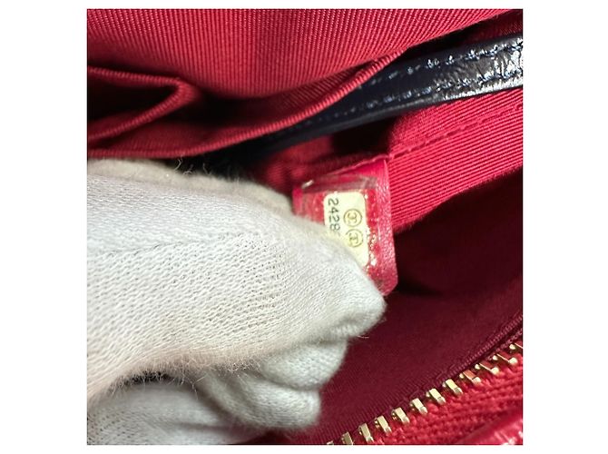 Borsa a catena Chanel CC Coco Mark Gabrielle Marrone Rosso - vista 12