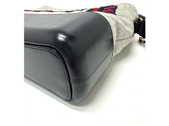 Borsa a catena Chanel CC Coco Mark Gabrielle Marrone Rosso - vista 3