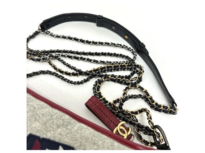 Borsa a catena Chanel CC Coco Mark Gabrielle Marrone Rosso - vista 5