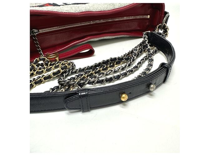 Borsa a catena Chanel CC Coco Mark Gabrielle Marrone Rosso - vista 6